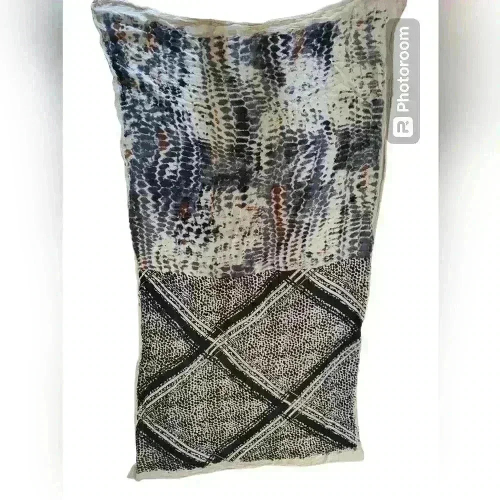 Black tan and grey scarf/ beach wrap